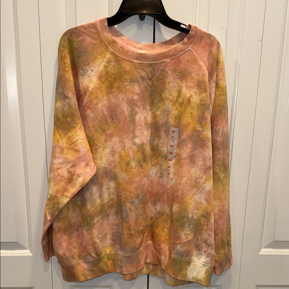 Women’s Tie-Dye Crewneck Sweatshirt - Pink Multi